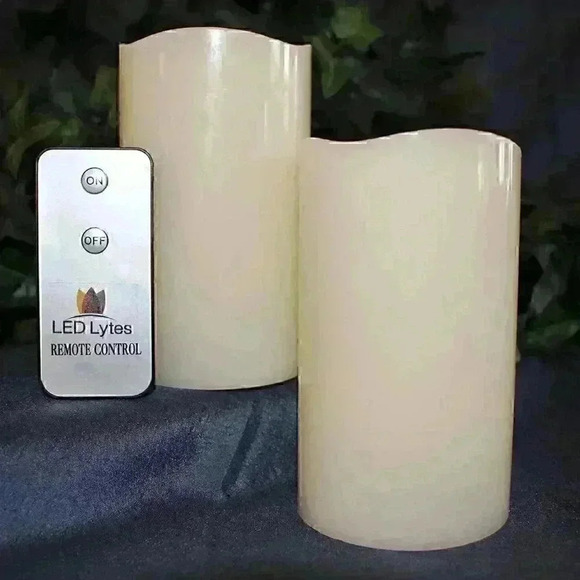 LED Lytes Remote Control Candles Set, 2 Candles, 3"X 5", Real Wax and Am… - Picture 2 of 9